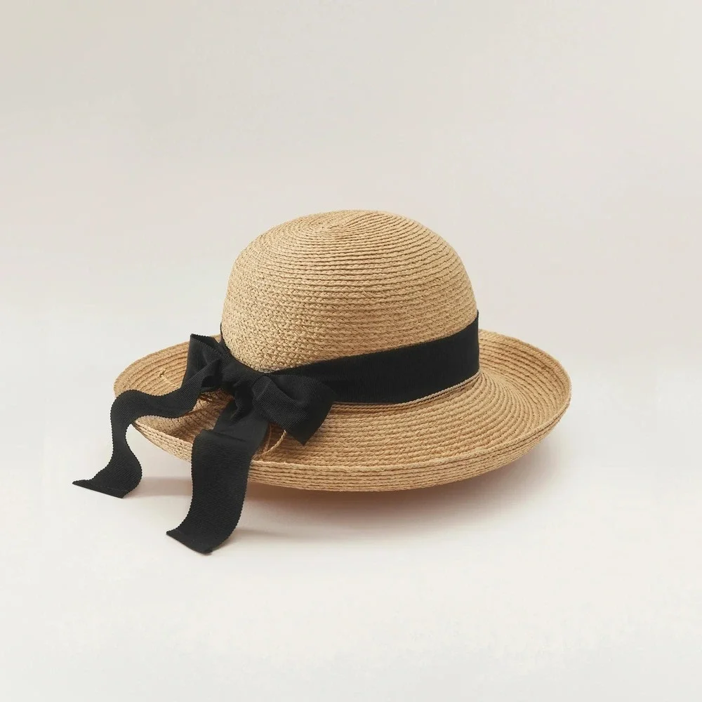 Helen Kaminski Iconic Newport Raffia Braid Hat Beige